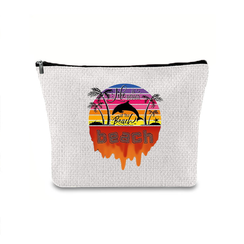 Printing Buggy Large Capacity Simple Zipper Makeup Bag