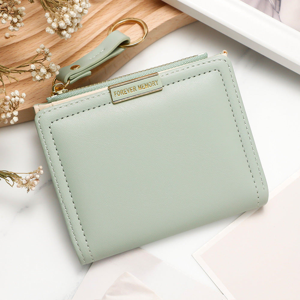 Women's Korean Fashion Short Zipper Document Coin Purses