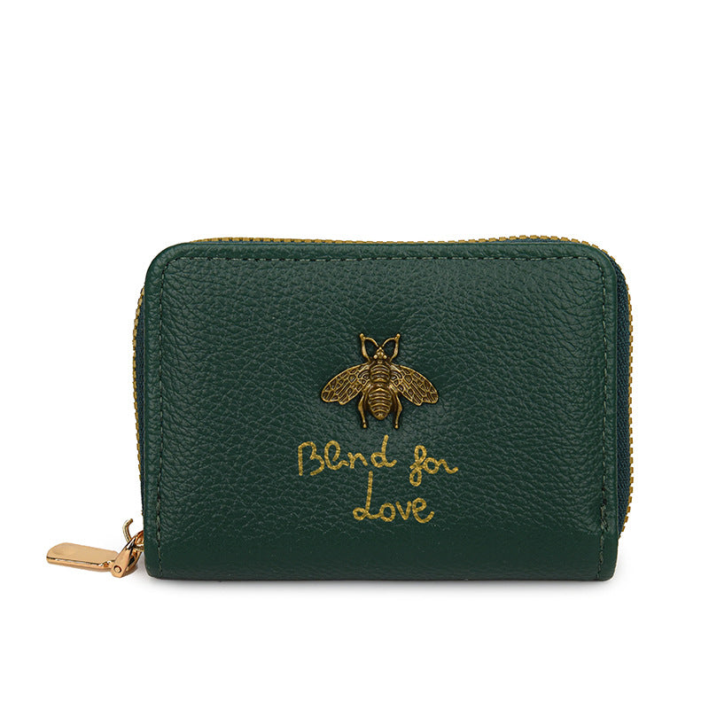 Women's Female Bee Zip Organ Sleeve Clamp Coin Purses