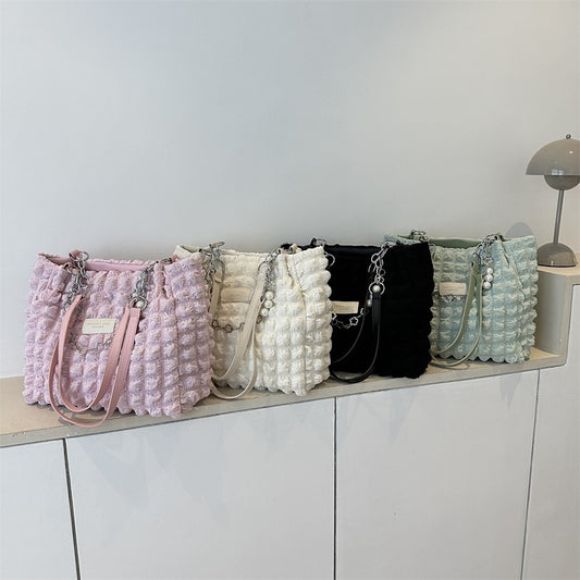 Women's Pleated Bubble Large Capacity Summer Western Shoulder Bags
