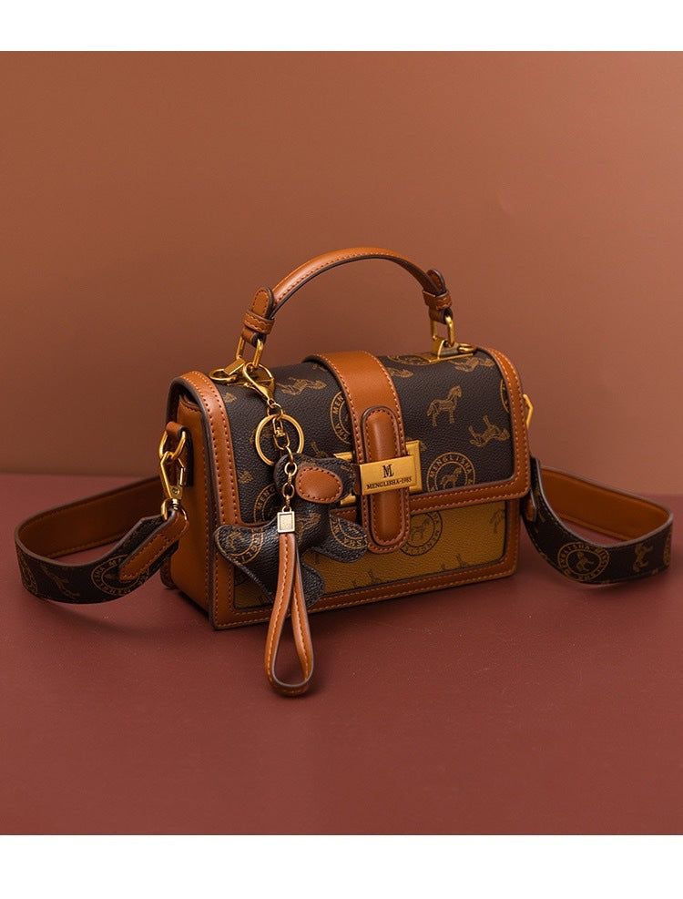 Women's High-grade Presbyopic Printing Color Contrast Commute Women's Messenger Bag