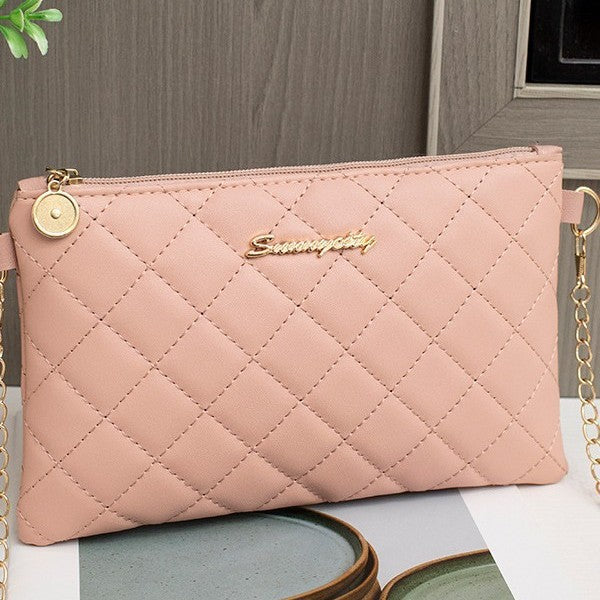 Classy Charming Women's Rhombus Chain Embroidered Women's Shoulder Bag