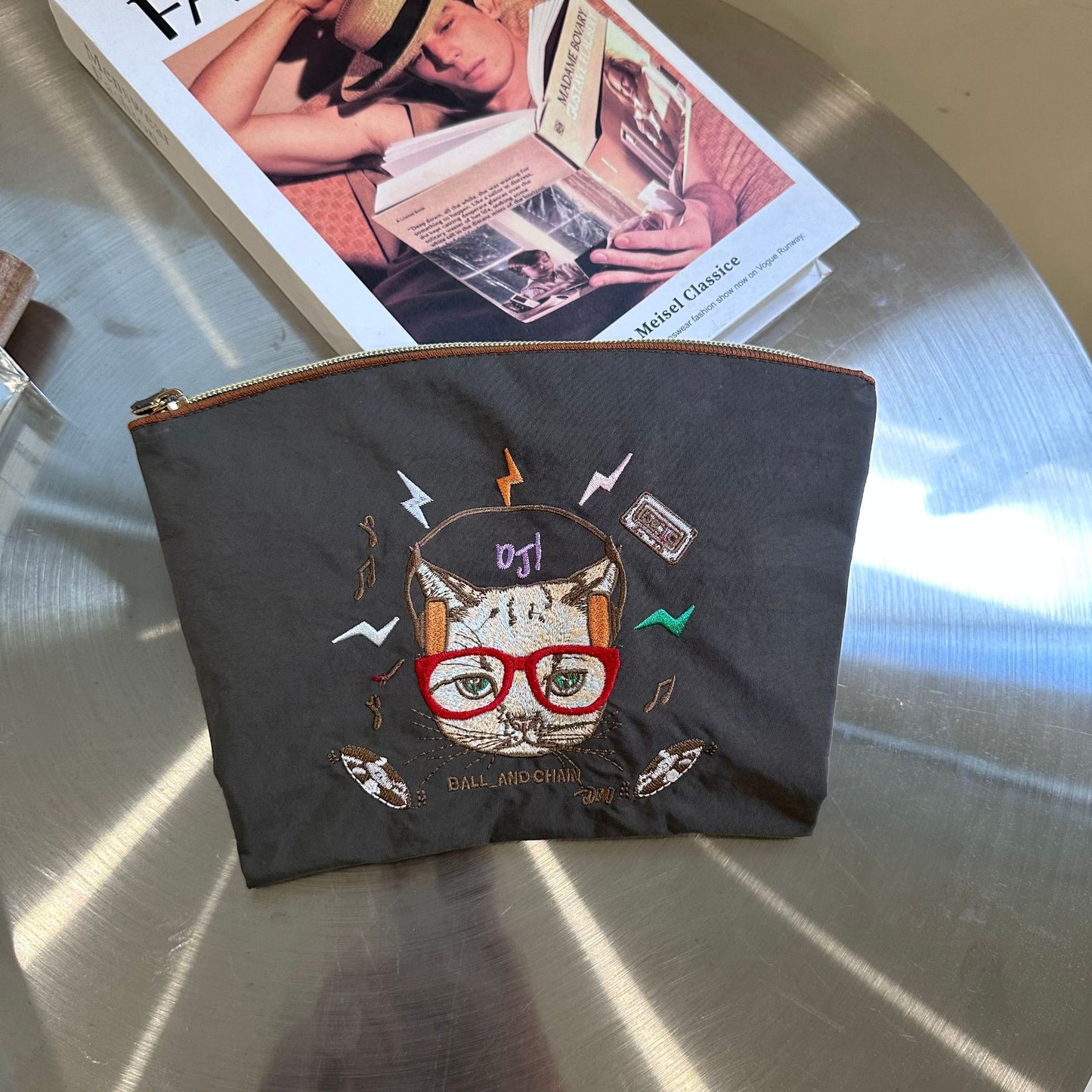 Round Embroidery Environmental Protection Storage Waterproof Cosmetic Bags