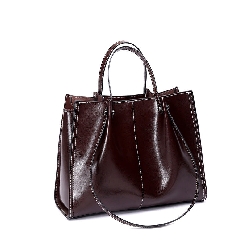 Women's Genuine Leather Large Capacity Latin America Underarm Senior Vintage Tote Bags