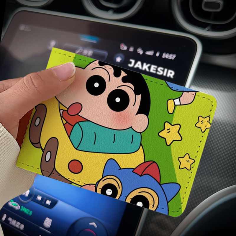Crayon Cartoon Driving License Protective Cover Card Holder