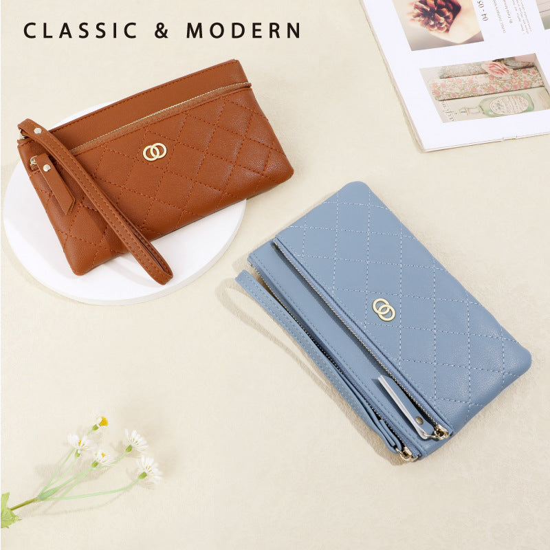 Women's Classic Style Fashion Saving Rhombus Clutch Ladies Wallets