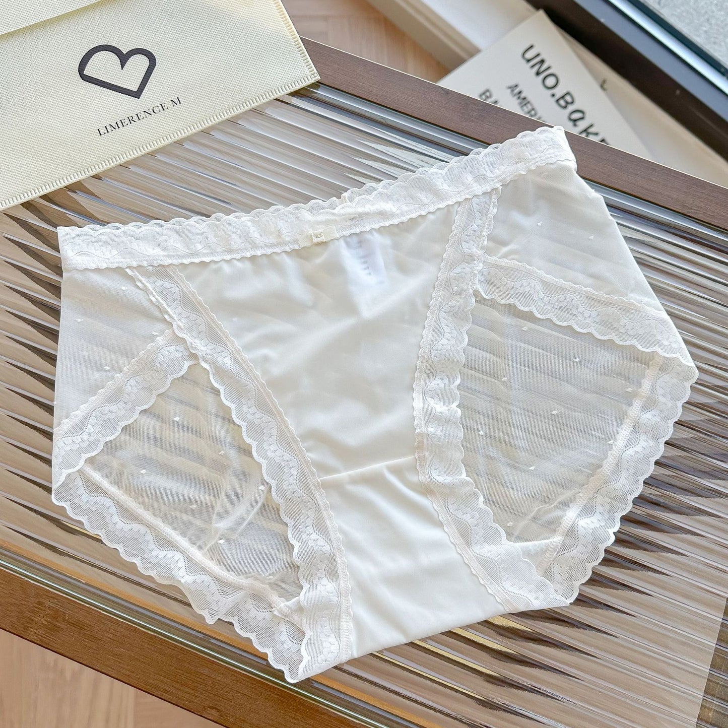 Lace Delicate High Slit Long Leg Mid Panties