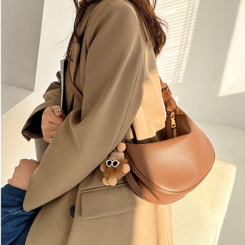 Women's Popular Fashion Dumpling Genuine Leather Underarm Women's Shoulder Bag