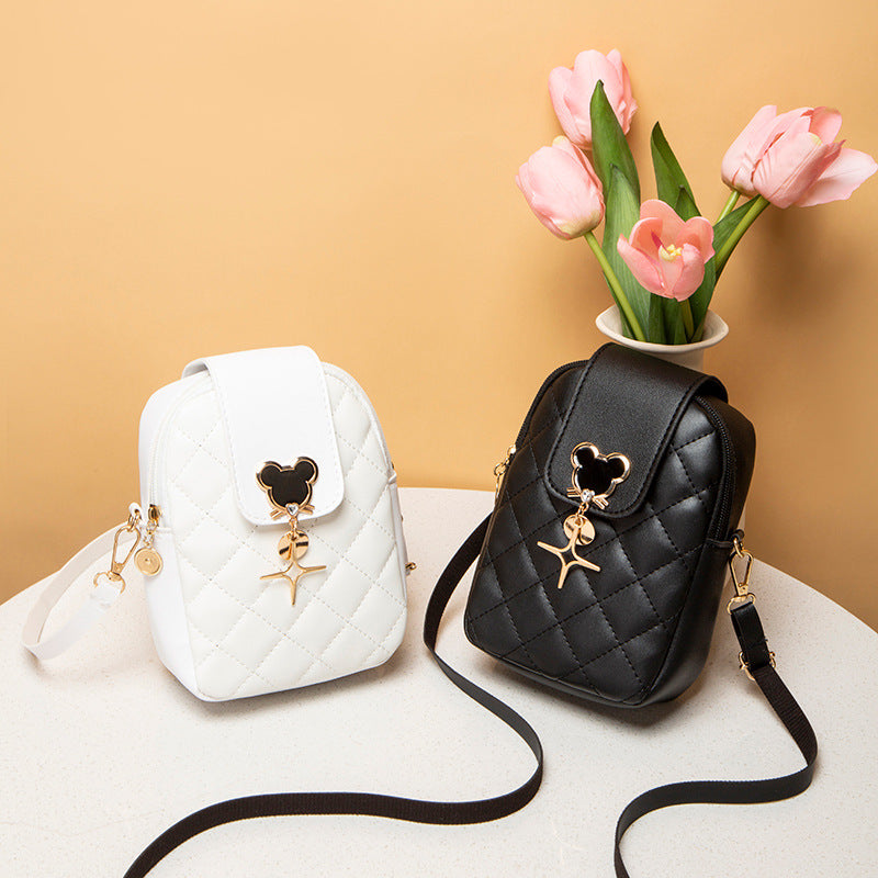 Women's Rhombus Chain Trendy Fashion Pouches Mobile Female Bags