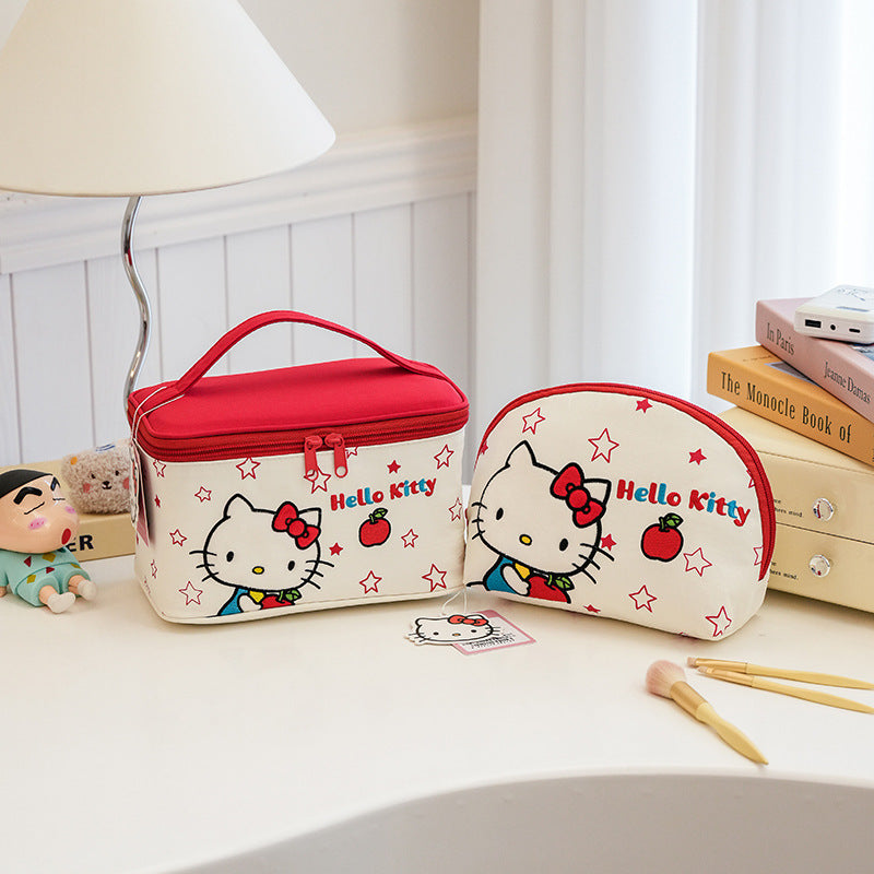 Fashion Embroidery Large Capacity Good-looking Portable Cosmetic Bags