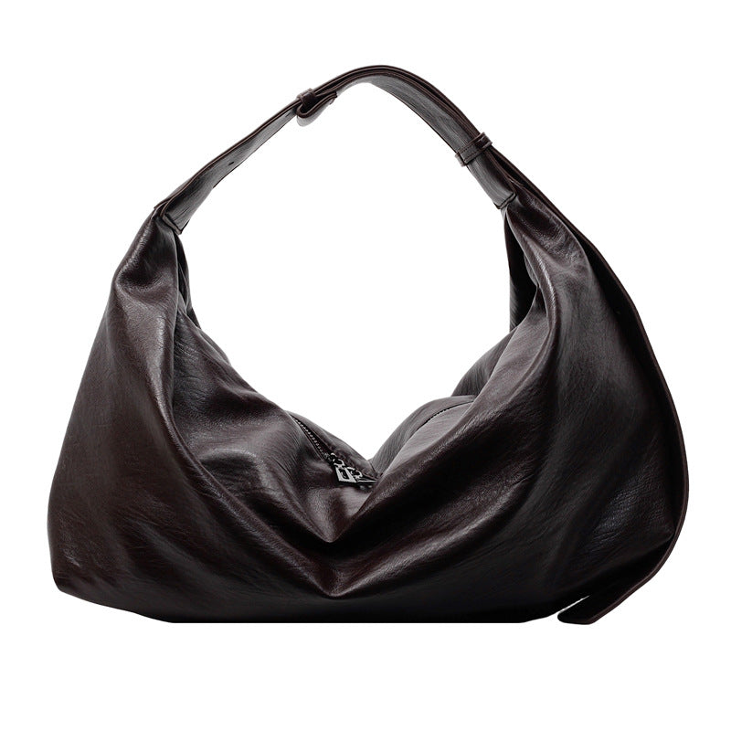 Fashion Soft Leather Simple Solid Color Leisure Women's Shoulder Bag