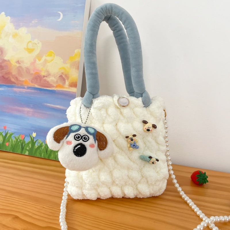 Clow Hand-woven Homemade Material Cute Cloud Finished Gifts For Women's Messenger Bag
