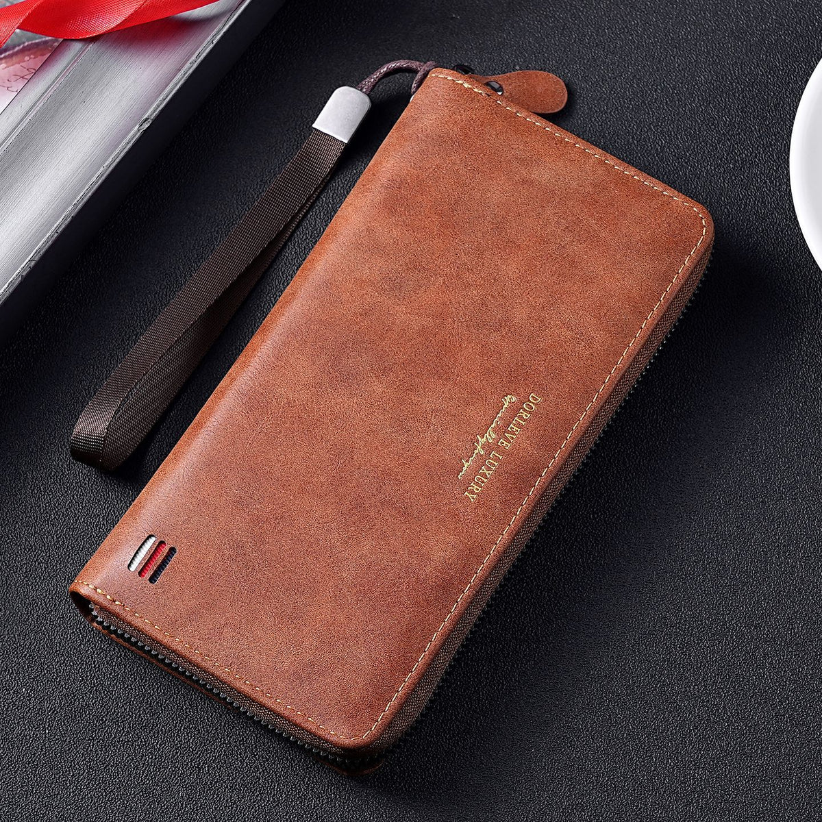 Men's Zipper Long Storage Business Elite Handbags