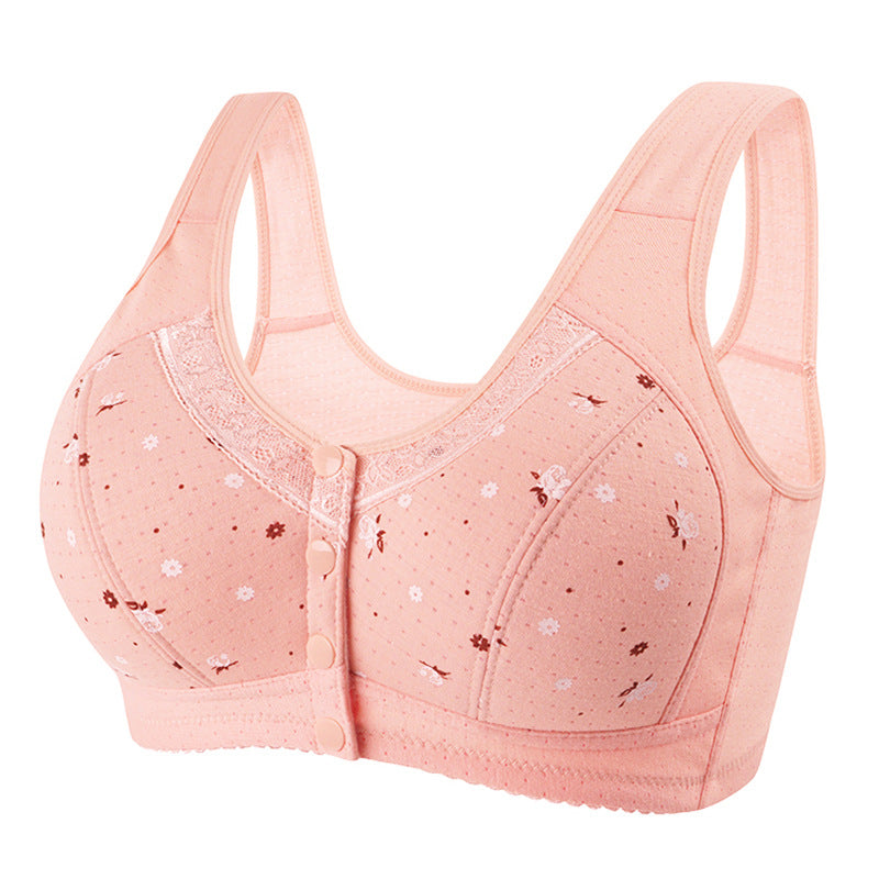 Women's Front Buckle Cotton Vest Underwear Mark Bras