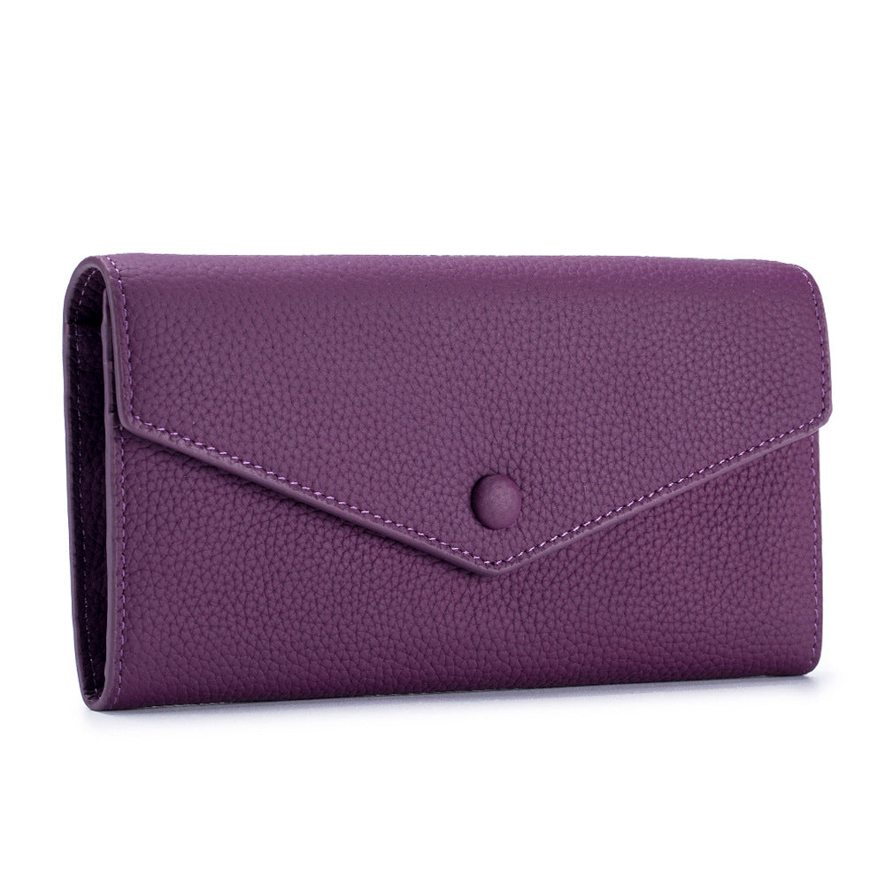 Long Genuine Leather Multifunctional Clutch Soft Simple Handbags