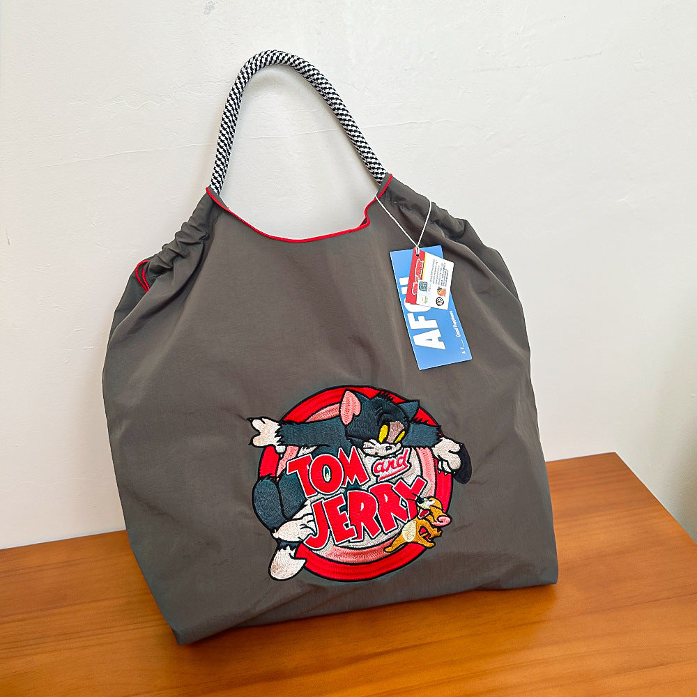 Authorized Embroidered Shopping Female Cartoon Fashion Portable Shoulder Bags