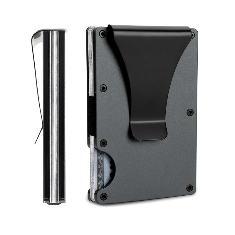 Men's Aluminum Alloy Clamp Swiping Metal Men's Wallets
