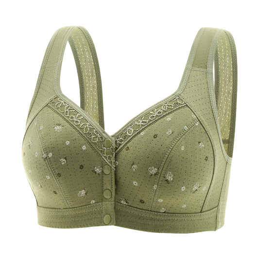 Women's Wireless Front Button Underwear Soft Cotton Everyday Bras