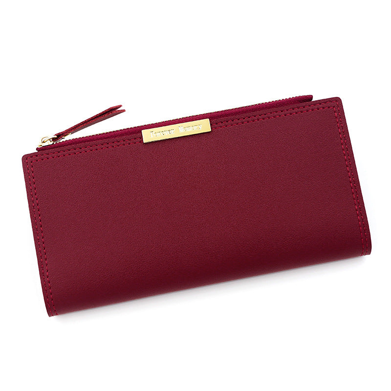 Women's Korean Long Multiple Slots Two-fold Clutch Thin Coat Ladies Wallet