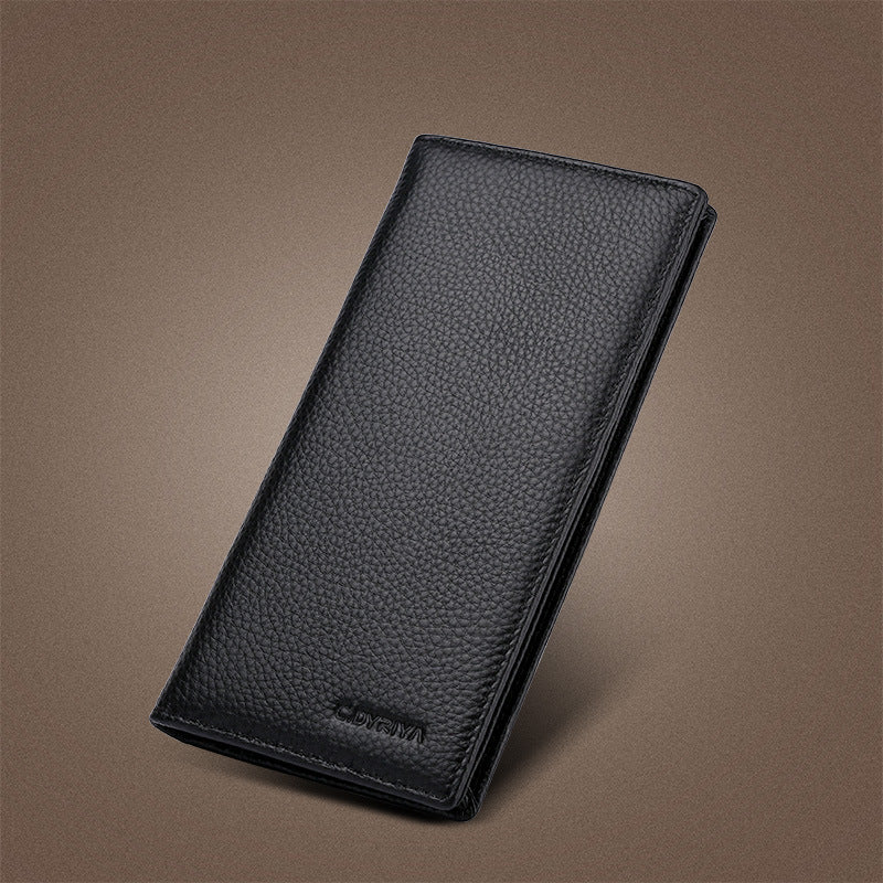 Men's Long Genuine Leather First Layer Zipper Men's Wallets