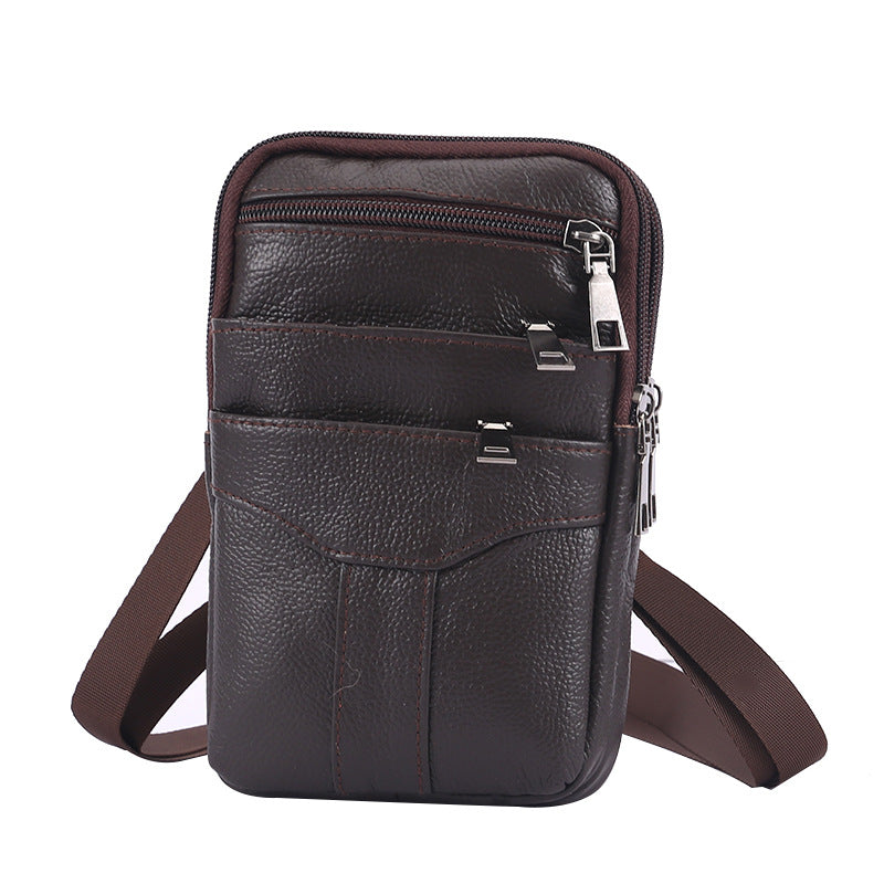 Men's Genuine Leather Mobile First Layer Vintage Phone Bags