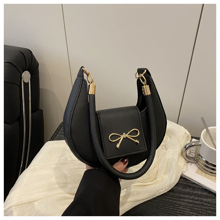 Women's Underarm Simple Retro Solid Color Spring Bow Fashion Women's Shoulder Bag