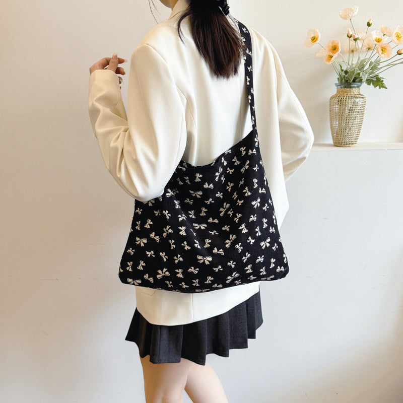Thickened Canvas Printed Leopard Large Capacity Shoulder Bags