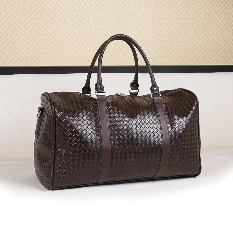 Women's & Men's & Woven Portable Large Capacity Black Travel Bags