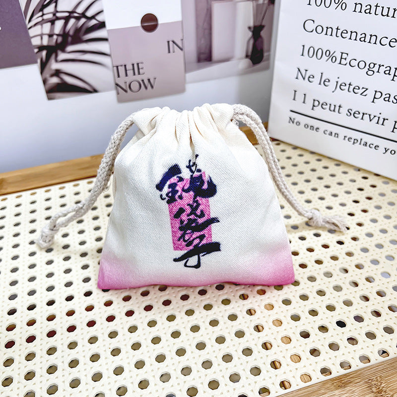 Artistic Canvas Drawstring Buggy Wedding Gifts Bags