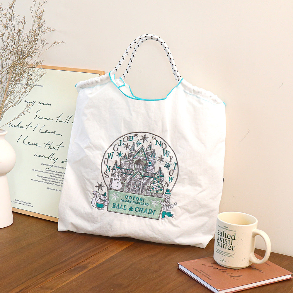 Nylon Embroidered Fashion Niche Large Capacity Women's Shoulder Bag