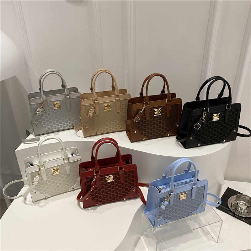 Elegant Mother Daughter Retro Large Capacity Trendy Beautiful Stitching Women's Shoulder Bag