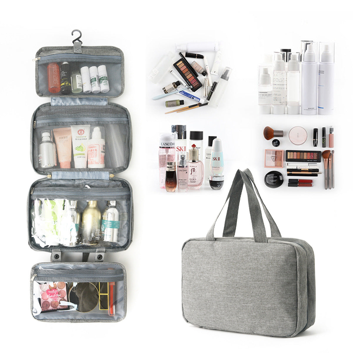 Dry Wet Separation Hanging Storage Toiletries Cosmetic Bags