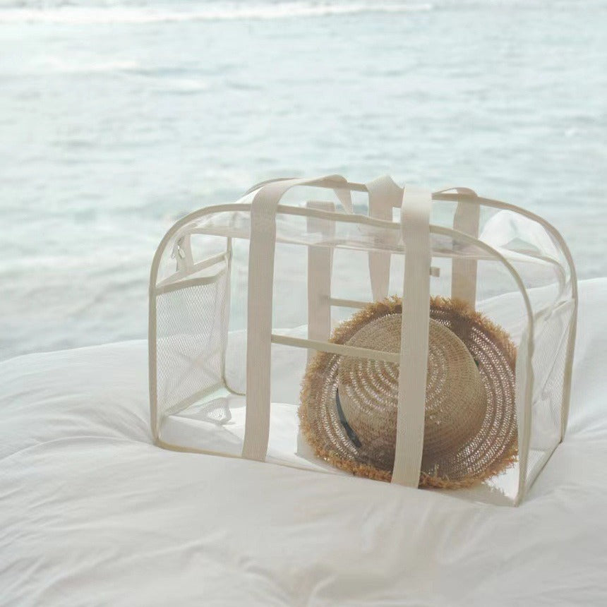 Simple Transparent Mesh Beach Large Capacity Swimming Fitness Summer Travel Bags