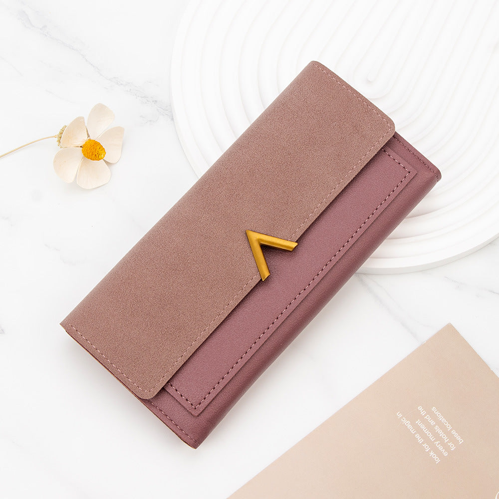 Women's Korean Long Word Three-fold Change Ladies Wallet