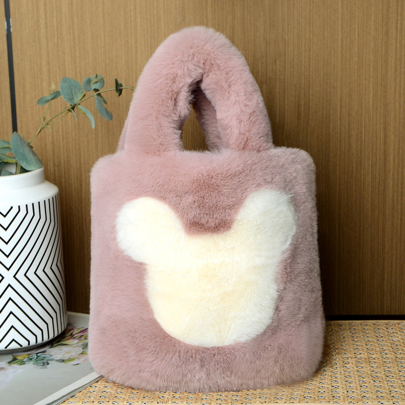 Niche Furry Western Style Cute Mickey Handbags