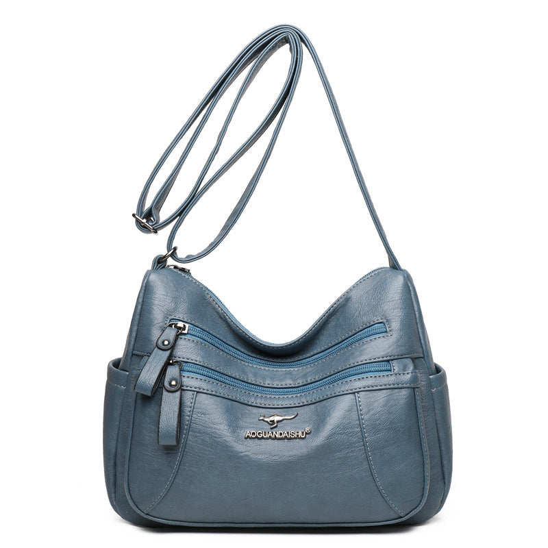Women's Simple Elegant Soft Leather Textured Korean Crossbody Bags