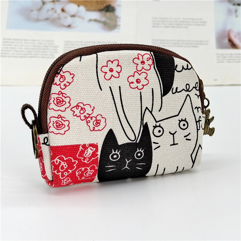 Men's Popular Classy Cute Cartoon Canvas Coin Purses