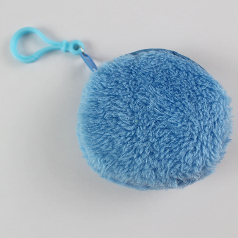 New Fleece Light Plate Round Storage Coin Purses