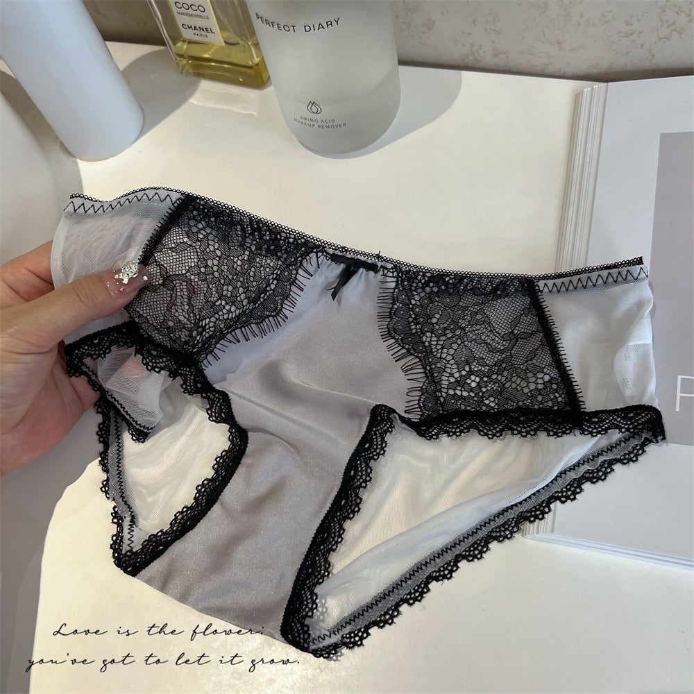Women's Retro High Luxury Lace Underwear French Eyelash Stitching Panties