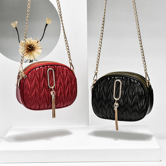 Women's Fashionable Texture Popular Korean Style Chain Shoulder Bags