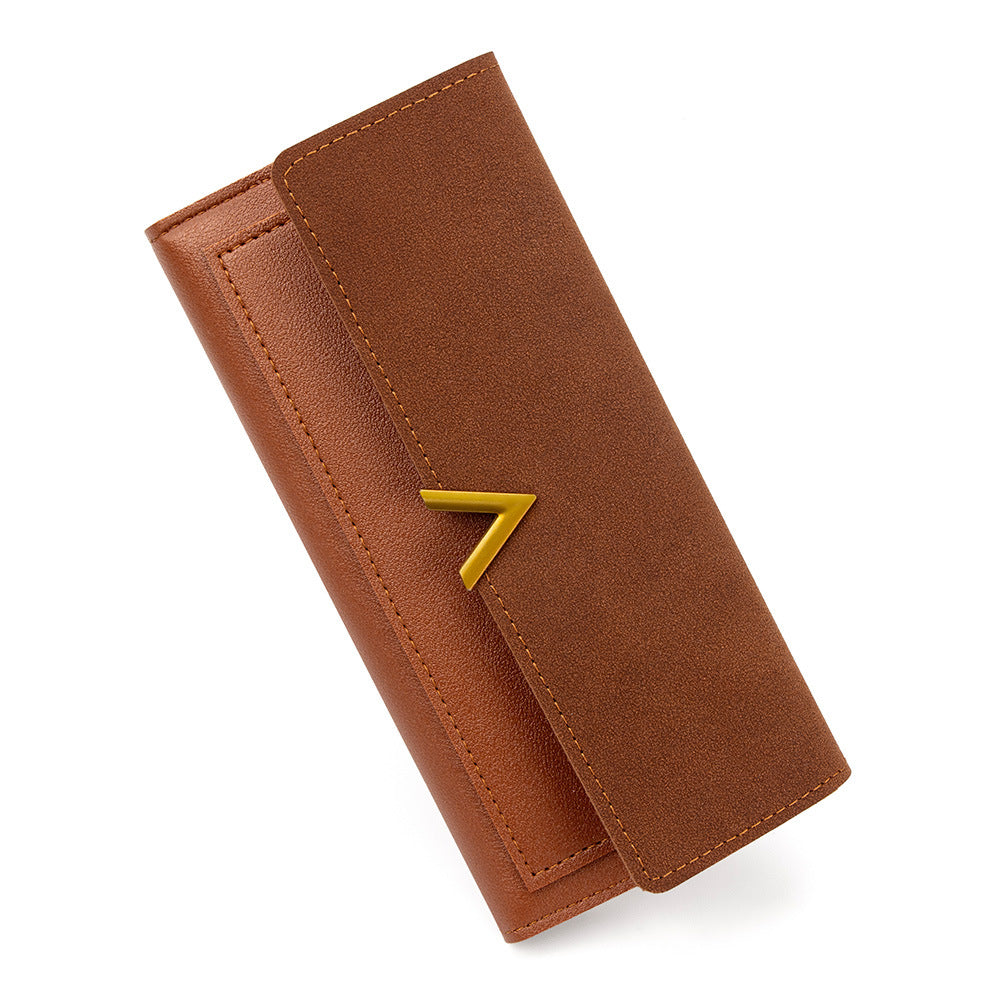 Women's Korean Long Clutch Solid Color Simple Zipper Multiple Ladies Wallet
