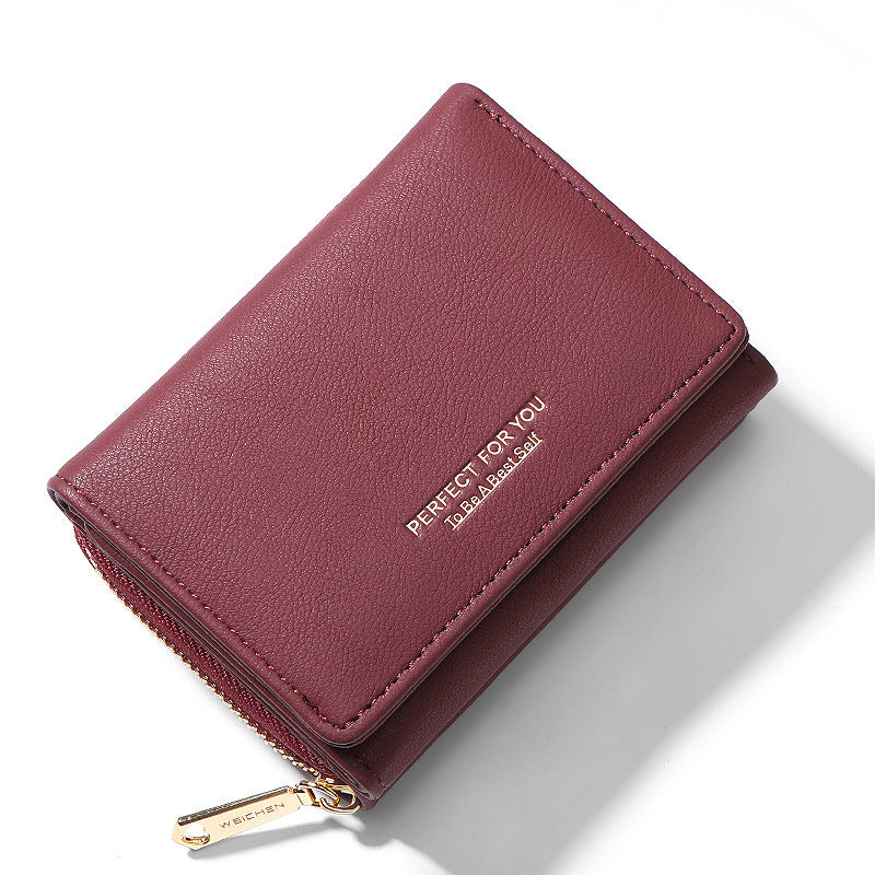 Stylish Women's Short Zipper Simple Multifunctional Coin Purses