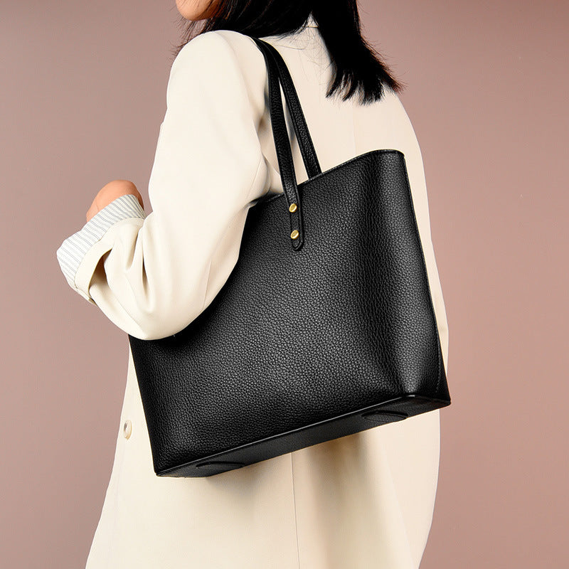 Women's Trendy Soft Leather Portable Large Commuter Shoulder Bags
