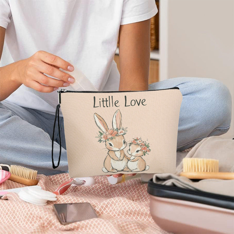 Women's Easter Rabbit Cute Fashion Wash Multifunctional Portable Makeup Bag