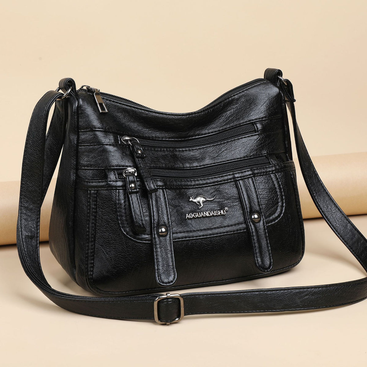 Women's Soft Leather Textured Fashion Large Capacity Shoulder Bags