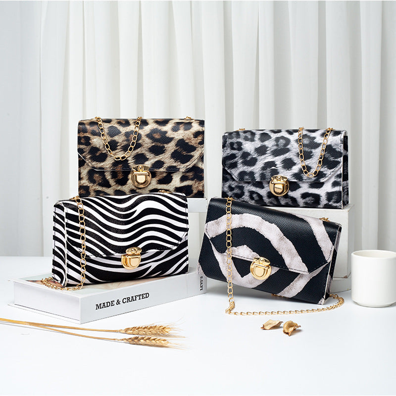 Women's Mini Leopard Print Vintage Chain Classic Crossbody Bags