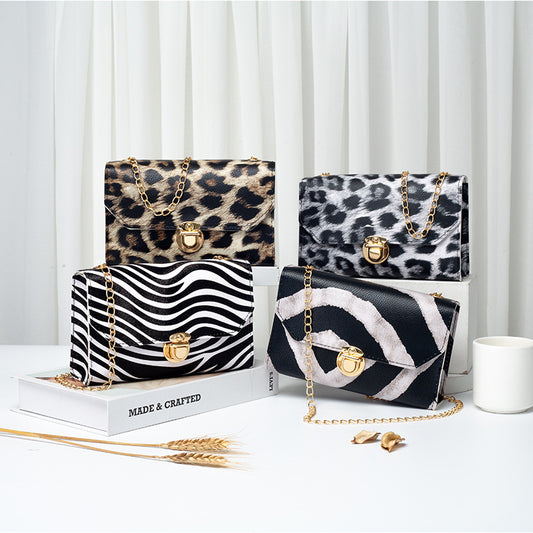 Women's Mini Leopard Print Vintage Chain Classic Crossbody Bags