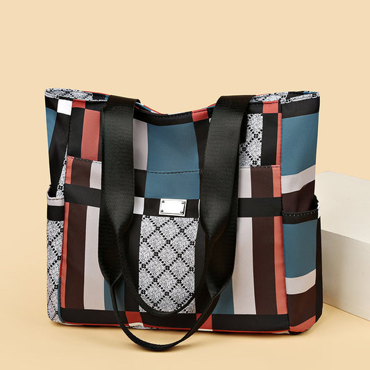 Women's Large Capacity Fashion Check Mom Shoulder Bags