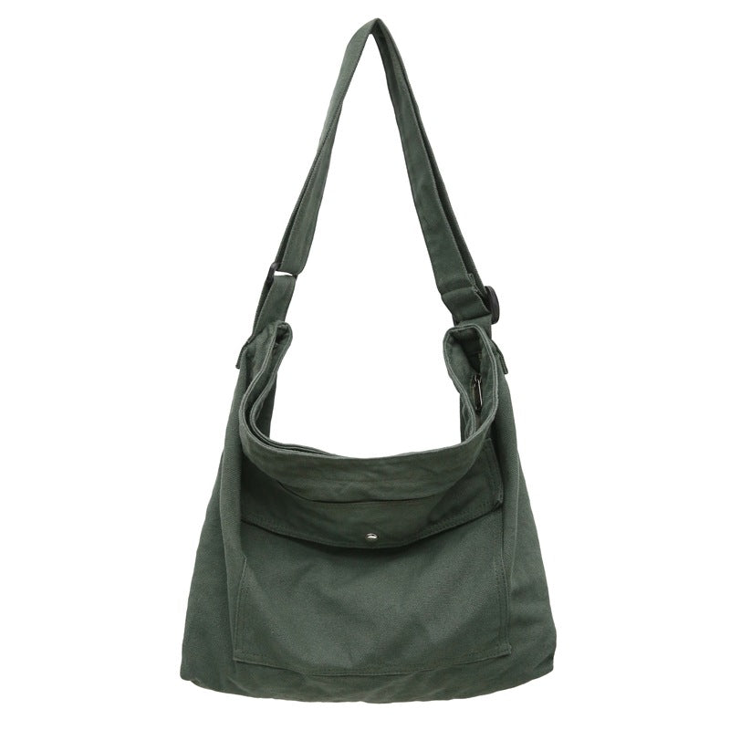 Women's & Men's Style Washed Canvas Large Capacity College Women's Messenger Bag