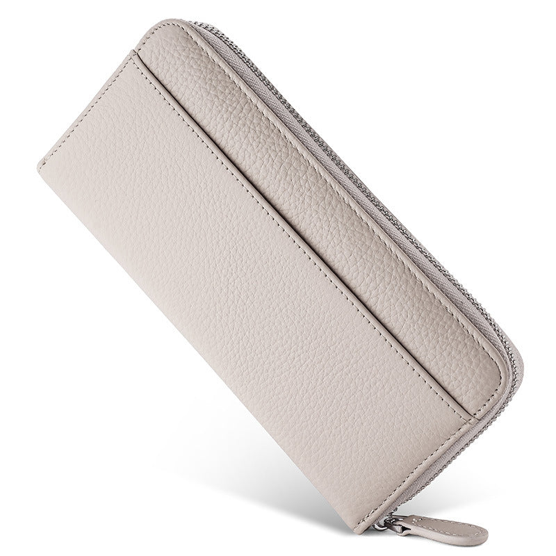 Women's Genuine Leather Long Zipper Clutch Bags
